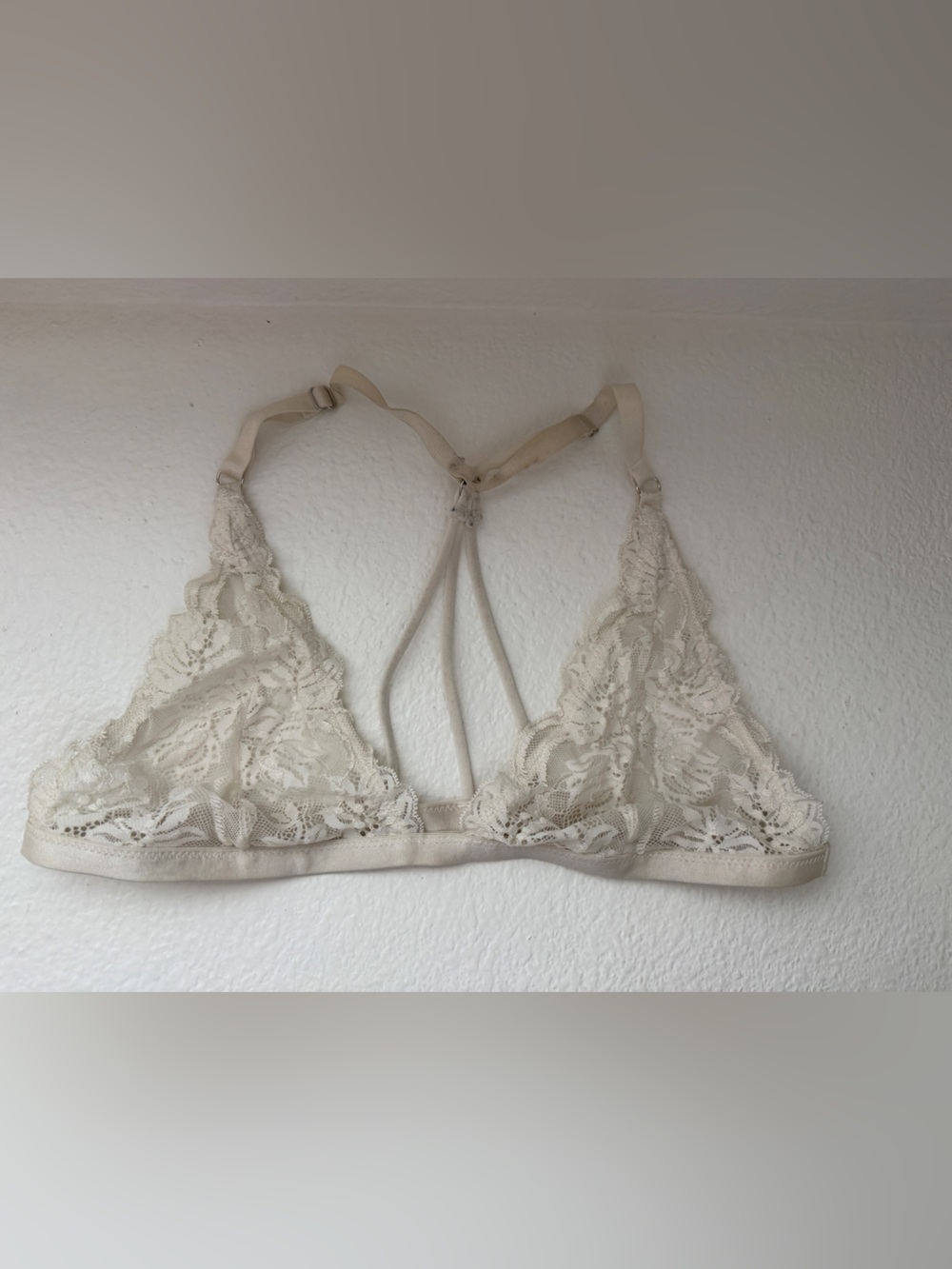 Free People ivory floral lace bralette